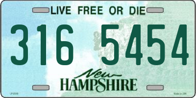 NH license plate 3165454