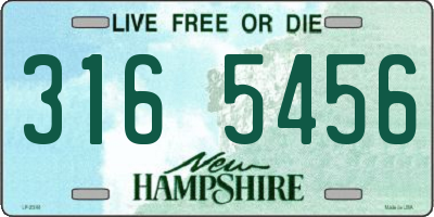 NH license plate 3165456