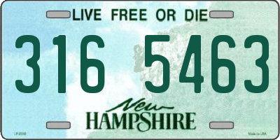 NH license plate 3165463