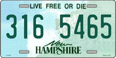 NH license plate 3165465