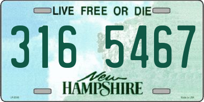 NH license plate 3165467