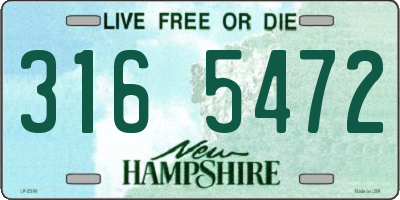 NH license plate 3165472