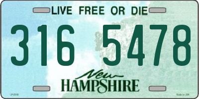 NH license plate 3165478