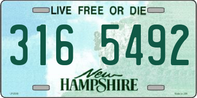 NH license plate 3165492