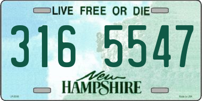 NH license plate 3165547
