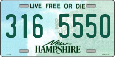 NH license plate 3165550