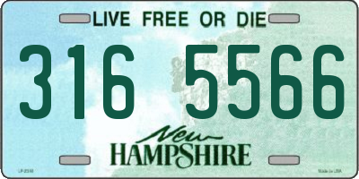 NH license plate 3165566