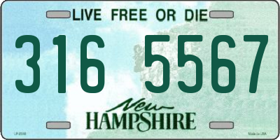 NH license plate 3165567