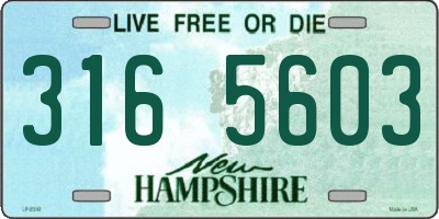 NH license plate 3165603