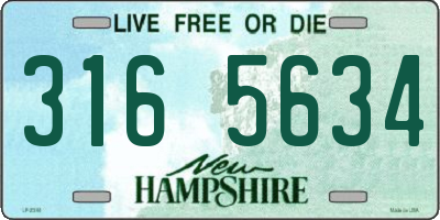 NH license plate 3165634