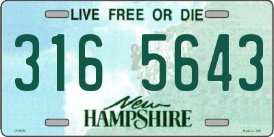 NH license plate 3165643
