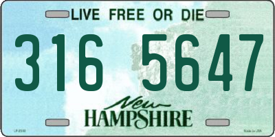 NH license plate 3165647