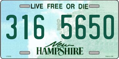 NH license plate 3165650