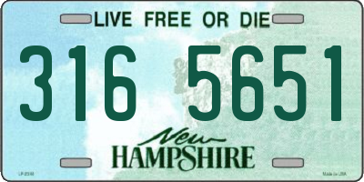 NH license plate 3165651