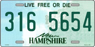 NH license plate 3165654