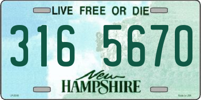 NH license plate 3165670