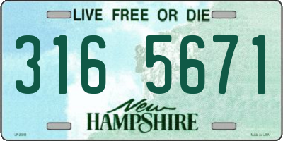 NH license plate 3165671