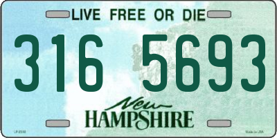 NH license plate 3165693