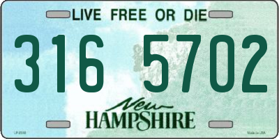 NH license plate 3165702