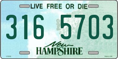 NH license plate 3165703