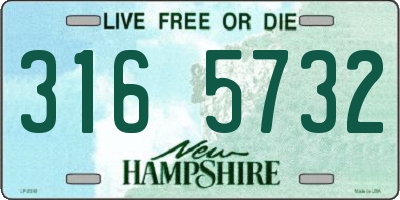 NH license plate 3165732