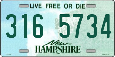 NH license plate 3165734