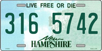 NH license plate 3165742