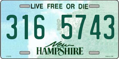 NH license plate 3165743