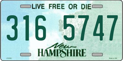NH license plate 3165747