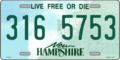 NH license plate 3165753
