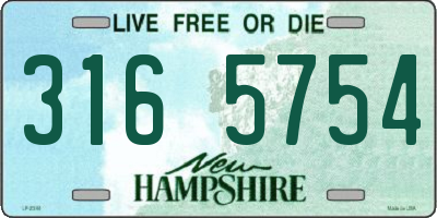 NH license plate 3165754