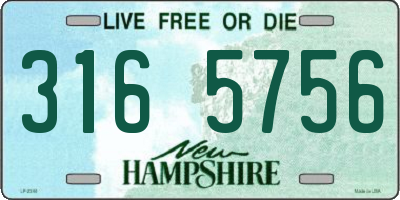 NH license plate 3165756