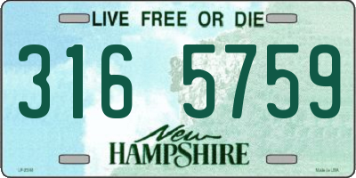 NH license plate 3165759
