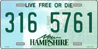 NH license plate 3165761