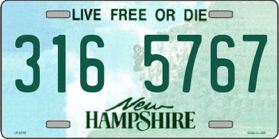 NH license plate 3165767
