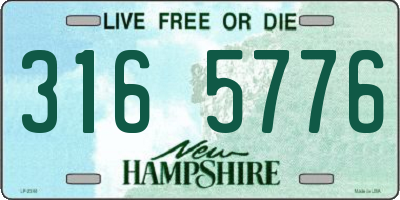 NH license plate 3165776