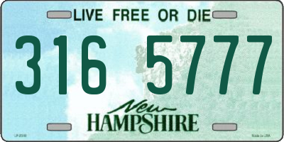 NH license plate 3165777