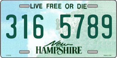 NH license plate 3165789