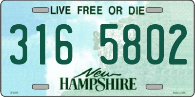 NH license plate 3165802