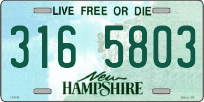 NH license plate 3165803