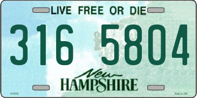NH license plate 3165804