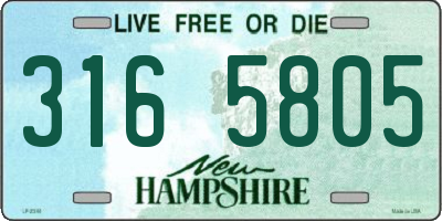 NH license plate 3165805