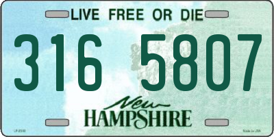 NH license plate 3165807