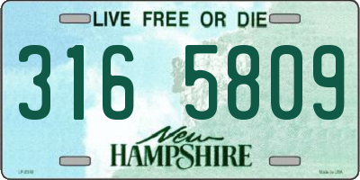 NH license plate 3165809