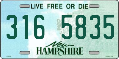 NH license plate 3165835