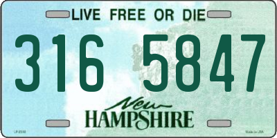 NH license plate 3165847
