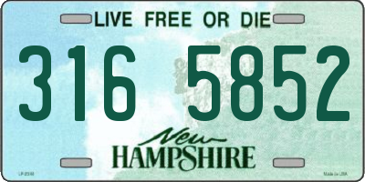 NH license plate 3165852