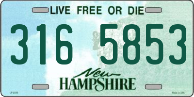 NH license plate 3165853