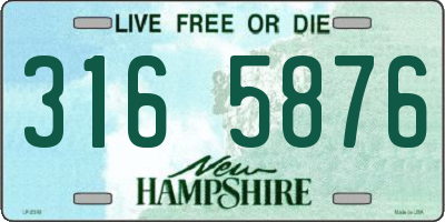NH license plate 3165876