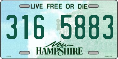 NH license plate 3165883